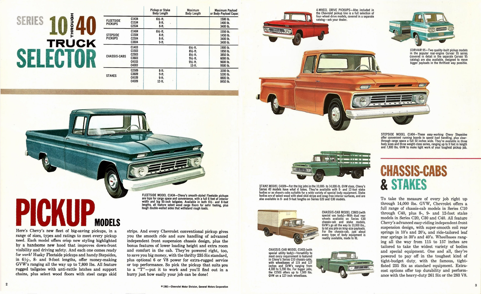 1962 Chevrolet C10C40 Trucks Brochure